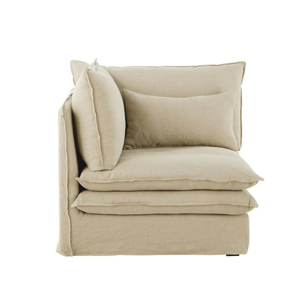 Pompei - Angle pour canapé modulable en lin