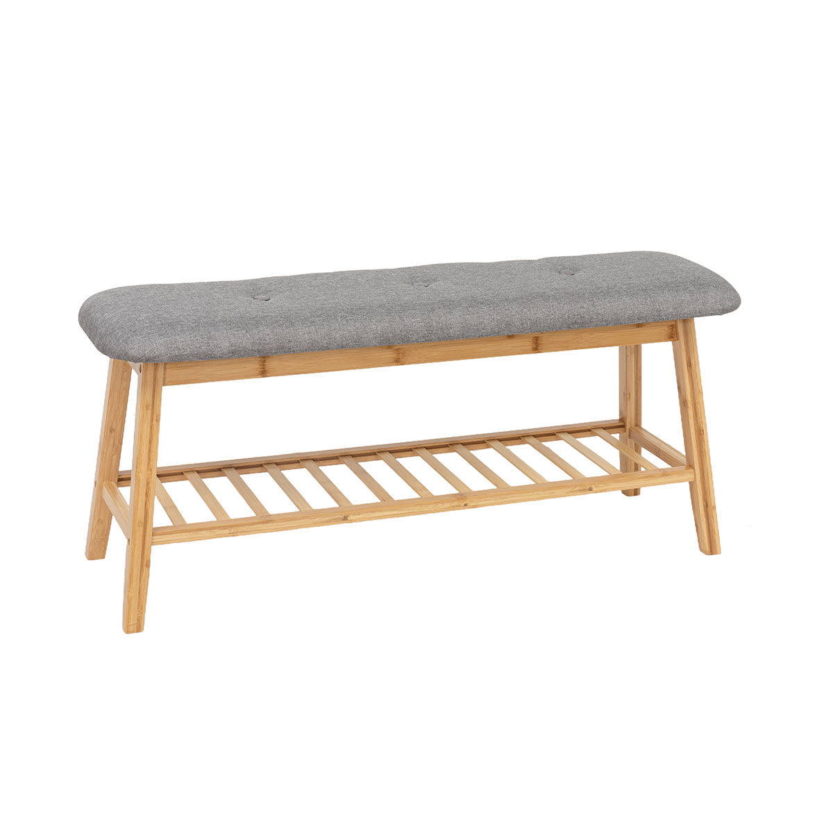 Banco com prateleira em bambu