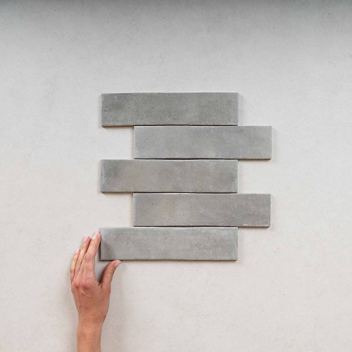 Carrelage Effet Zellige Gris ARGILE 6x24,6 Concrete - Les Carreaux de Jean