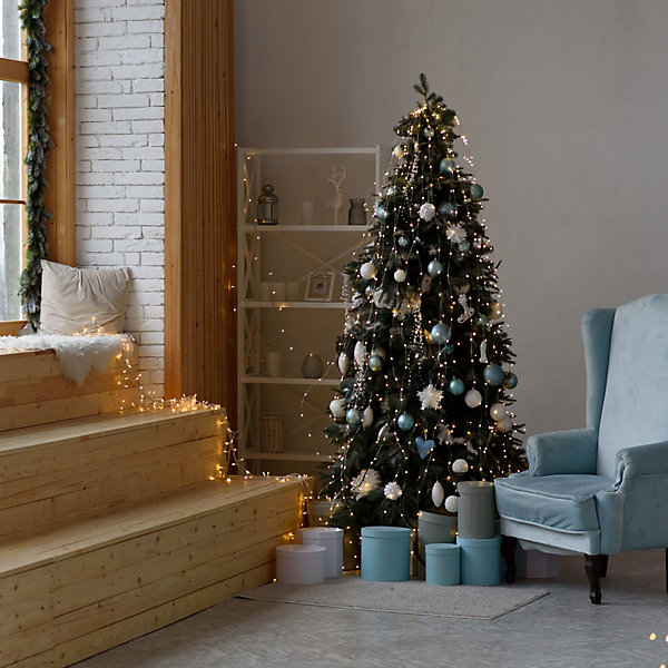 Arbre de Noël artificiel de 180 cm, sapin vert réaliste avec 645 branches