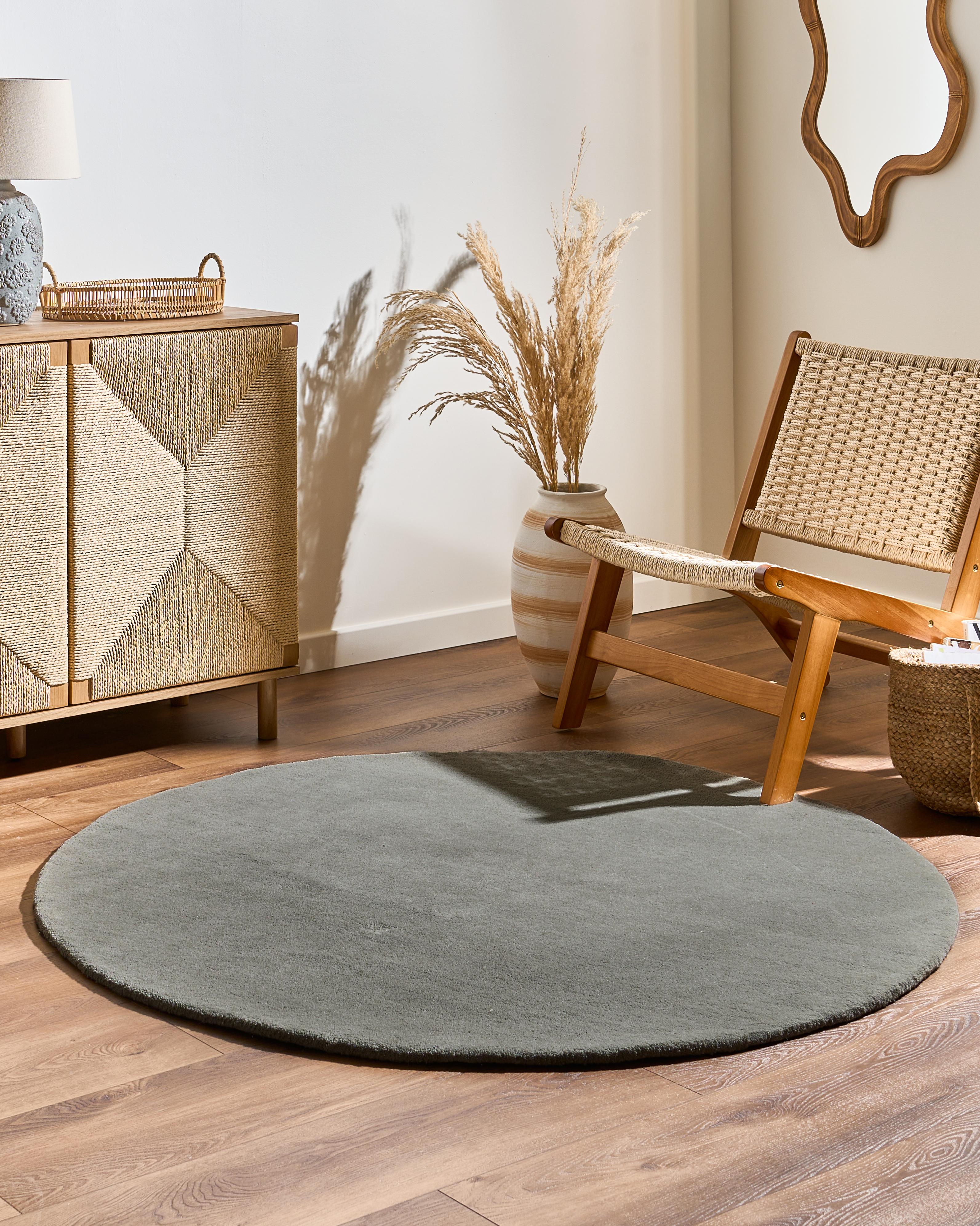 Rug VASCO Dark Grey ? 140 cm Wool