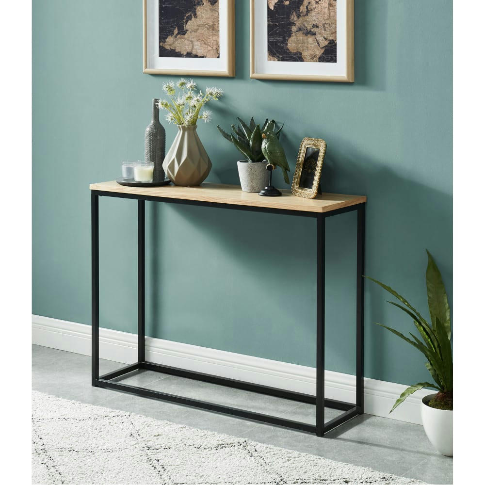 IVICA - Console en métal et bois clair