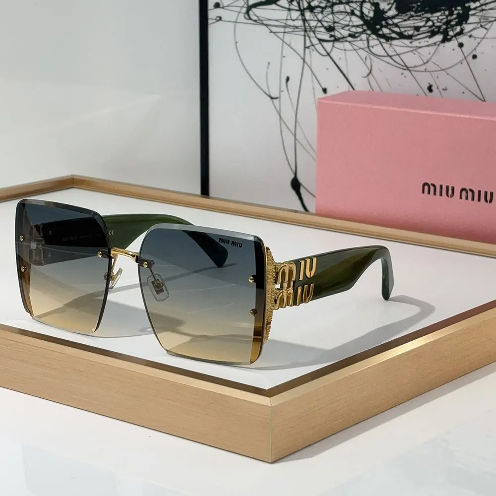 MIU MIU Mirror leg Logo Decoration Sunglasses