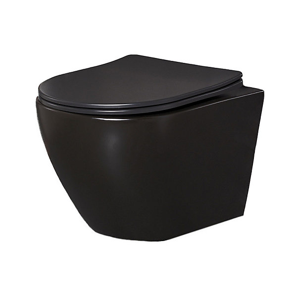 Pack WC GEBERIT Bâti-support Duofix  WC Slim Soft-Close ROLO noir tapis d'isolation phonique plaque noir