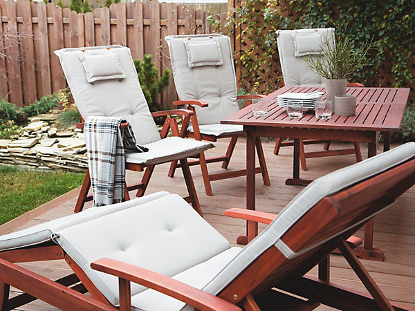 Lot de 6 coussins de jardin JAVA/AMANTEA 50 x 70 cm Taupe