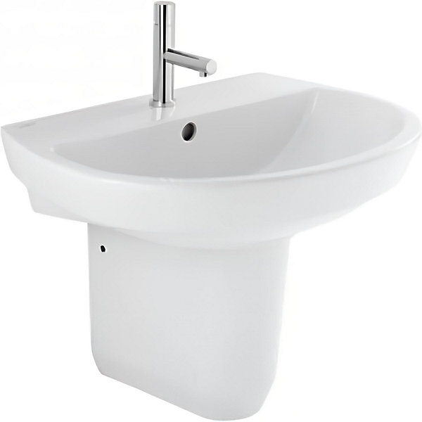 Lavabo 50cm mural céramique traditionnelle SANINDUSA Easy blanc