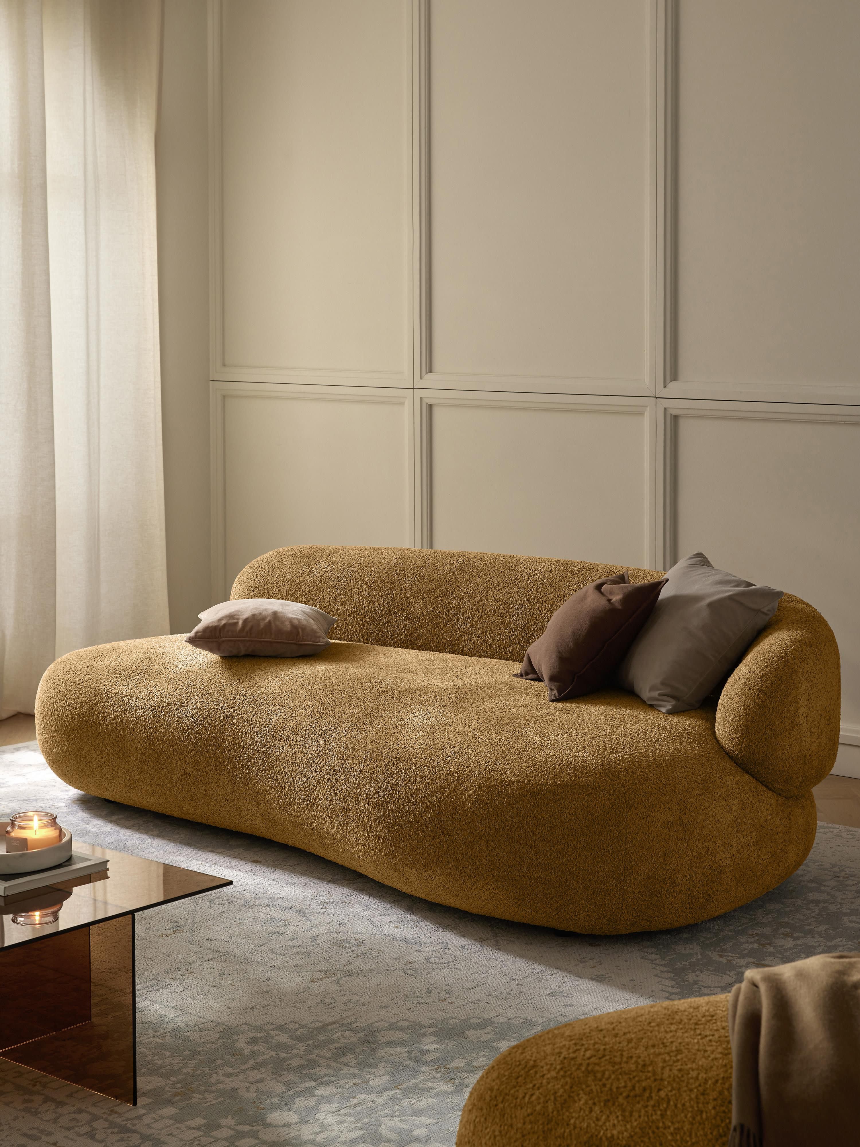 Sofa Alba (3-Sitzer) aus Teddy-Bouclé
