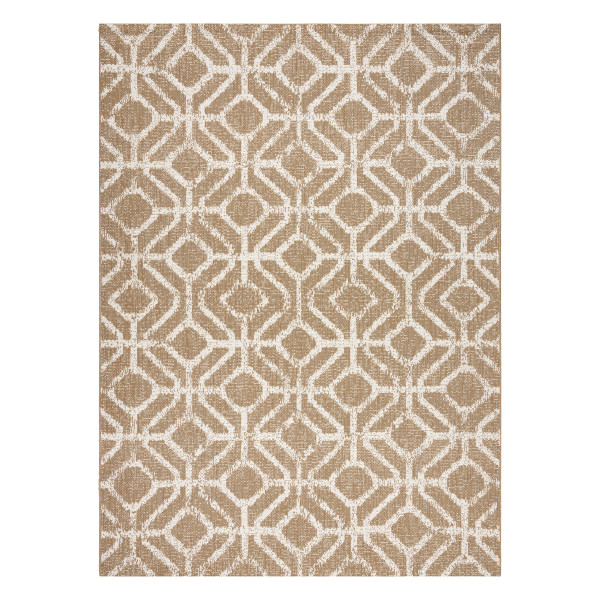 Dywan sizal FLAT 48957265 Geometryczny ROMBY naturalny beż 80x150 cm