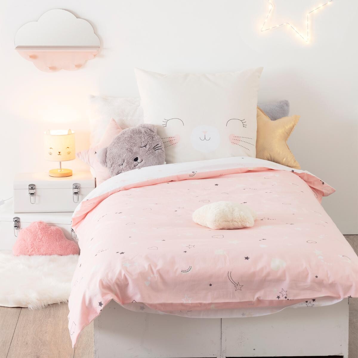 Kids bed linen set "Cat" Cotton, 140x200 cm