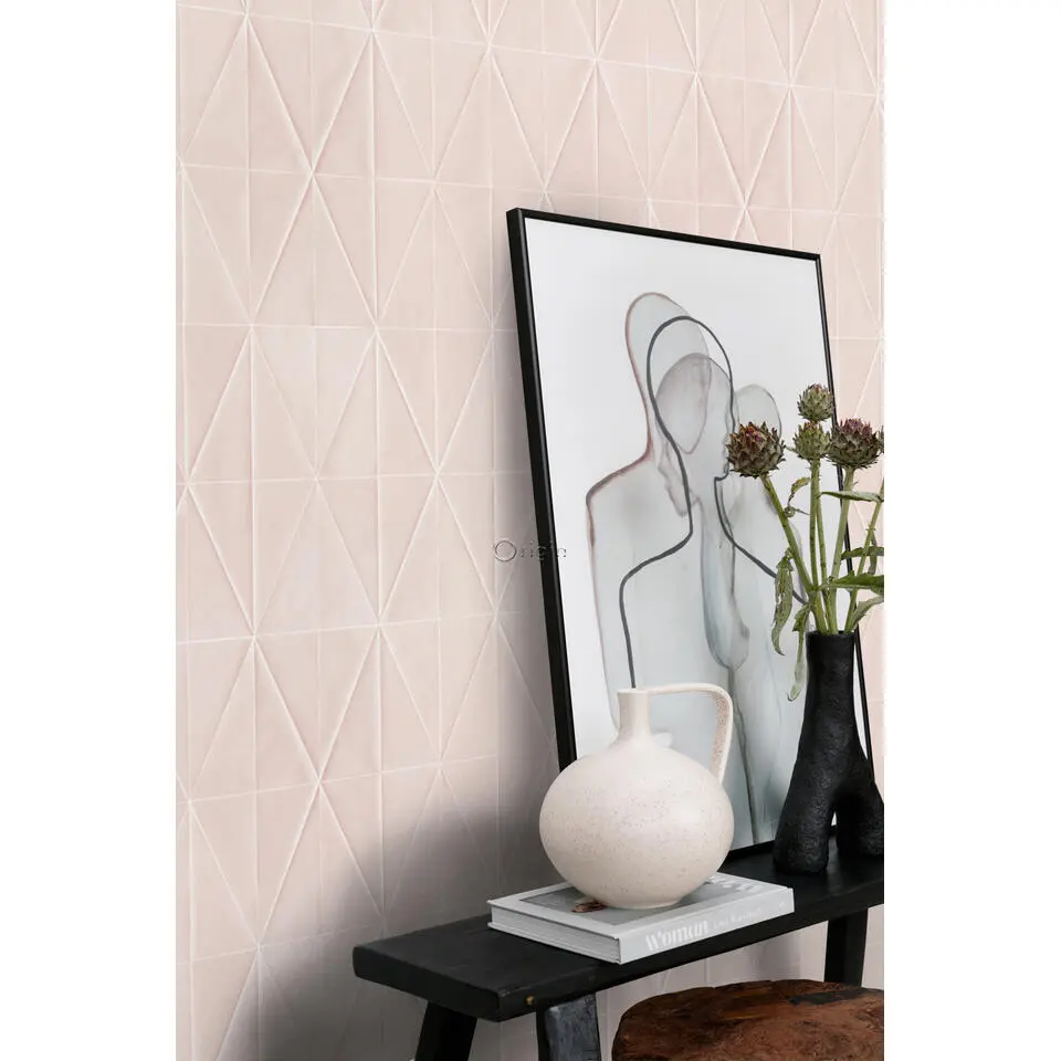 Origin Wallcoverings behang origami motief zacht roze - 53 cm x 10.05 m