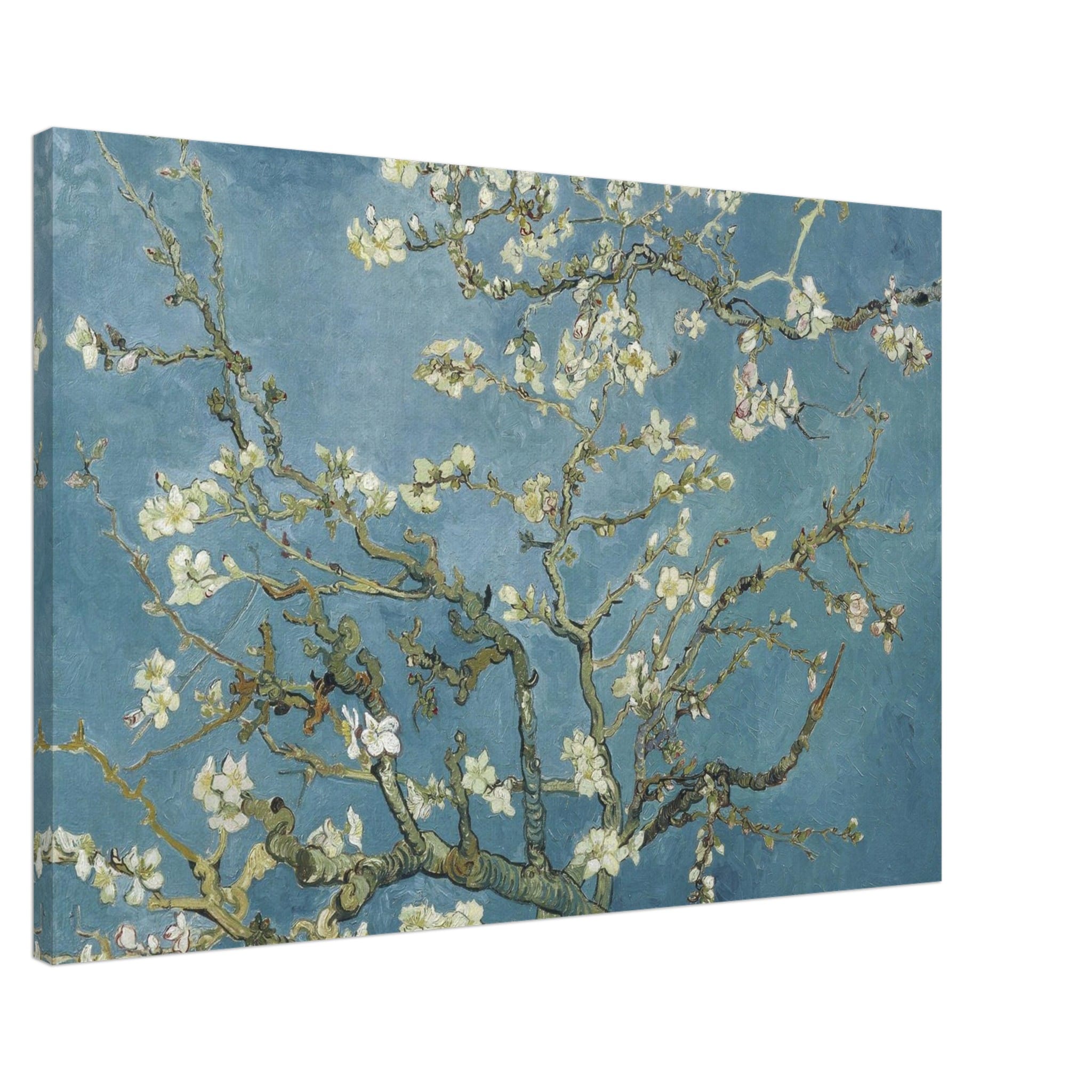 Artfulprints Canvas Vincent van Gogh - Amandelbloesem canvas - 90x60 cm - Blauw
