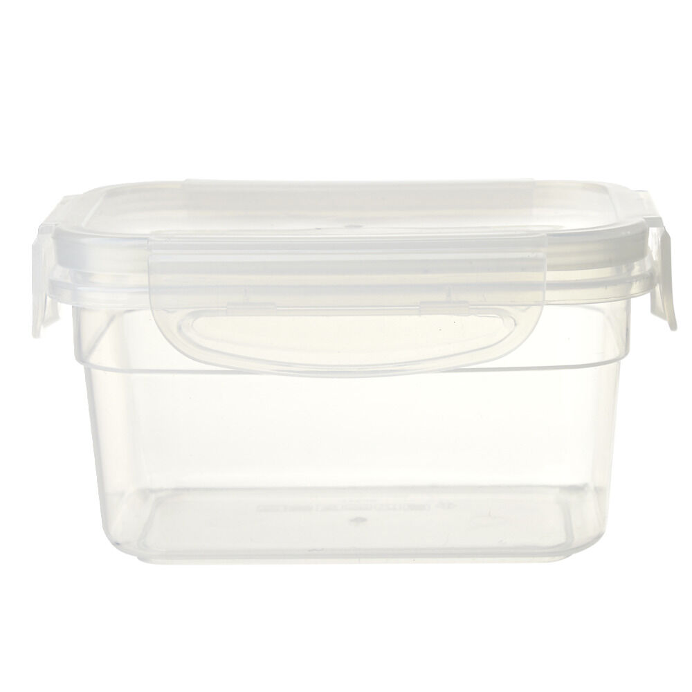 BoÎte alimentaire rectangulaire plastique transparent 18,5x9,5xH6cm