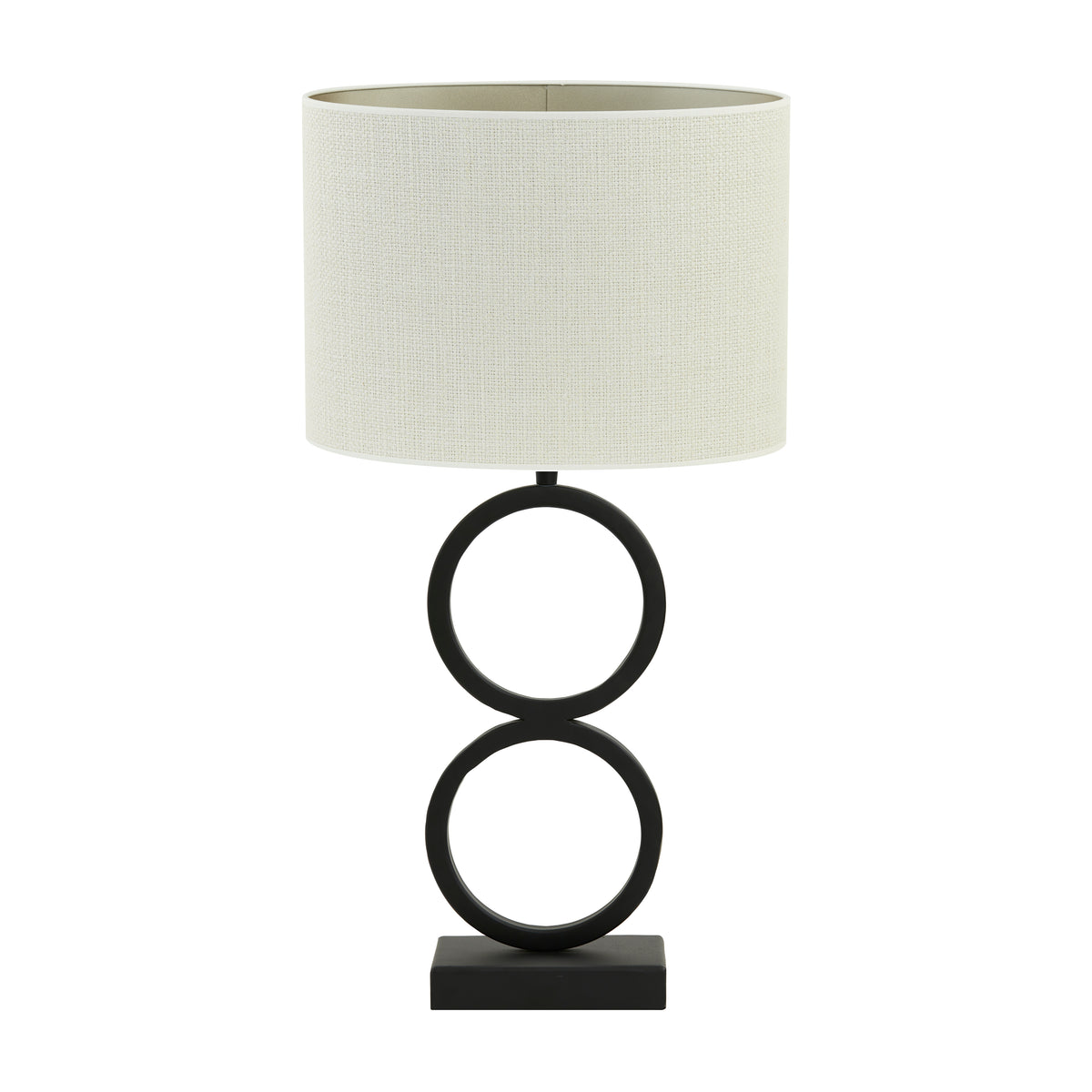 Light & Living tafellamp Stelios/Saverna ovaal - zwart, eiwit - 15x30x62cm