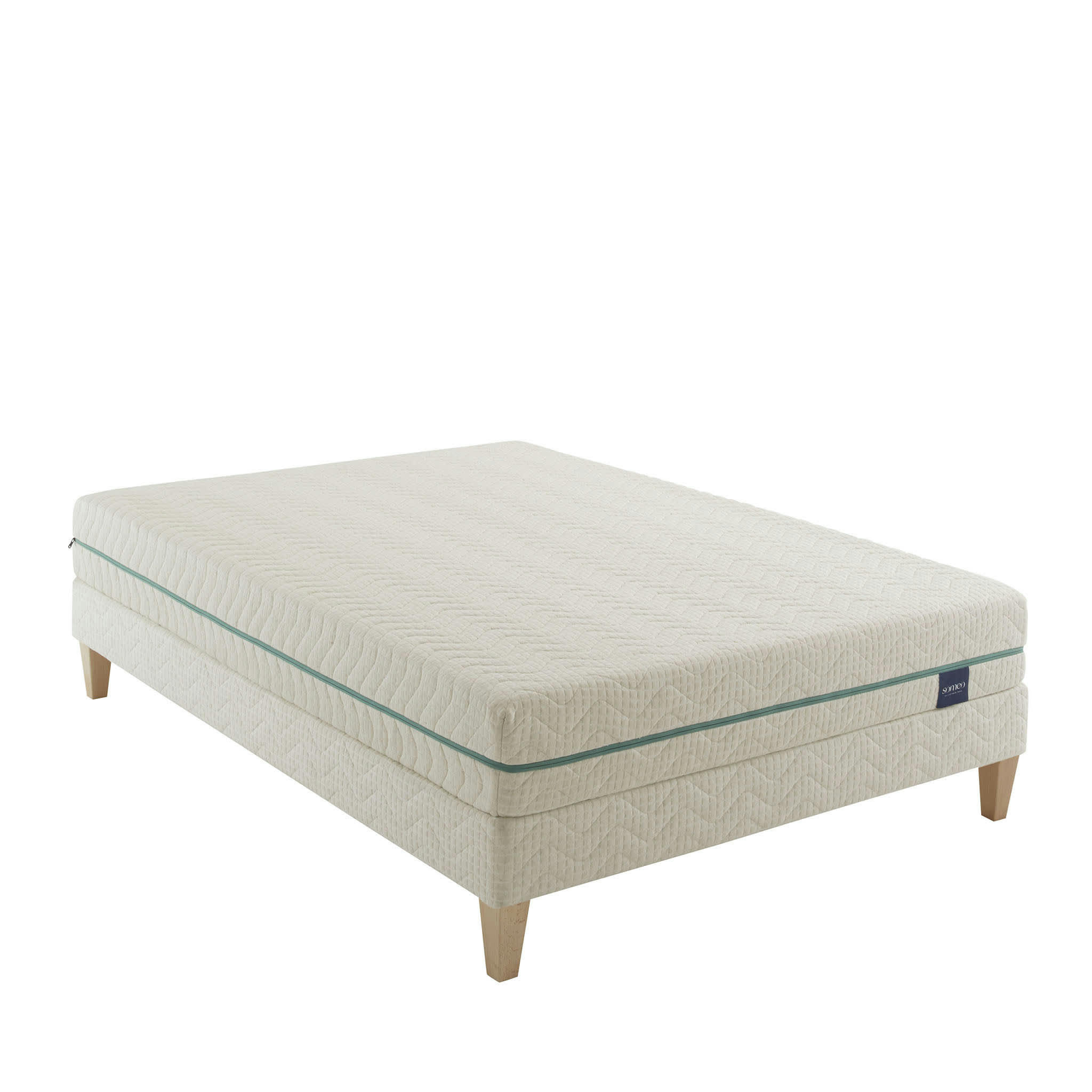 AUBE 700 - Ensemble matelas naturel latex, sommier et pieds 180x200