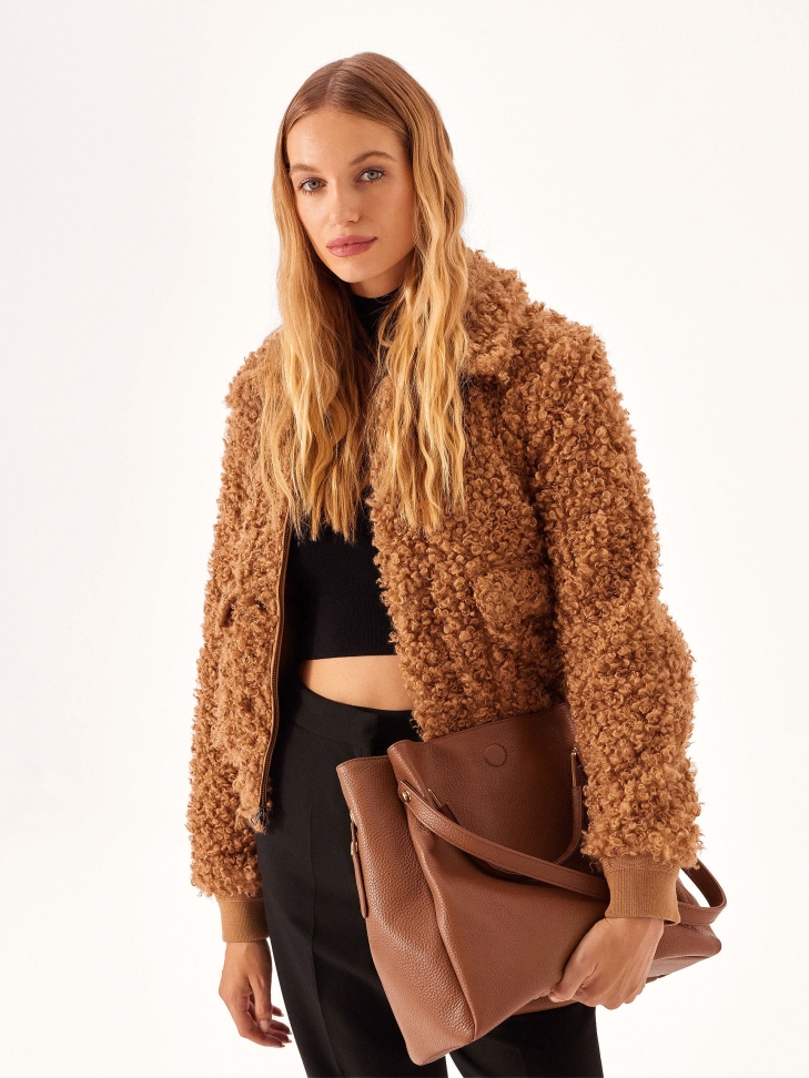 Large brown handbag with original handles