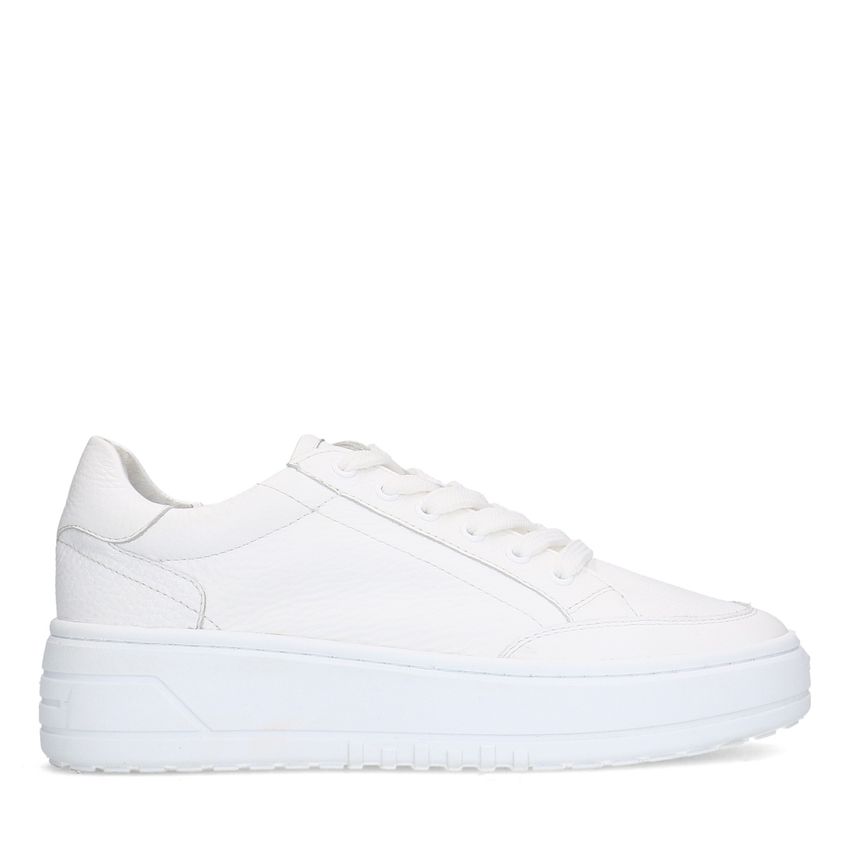 Manfield Witte leren sneakers