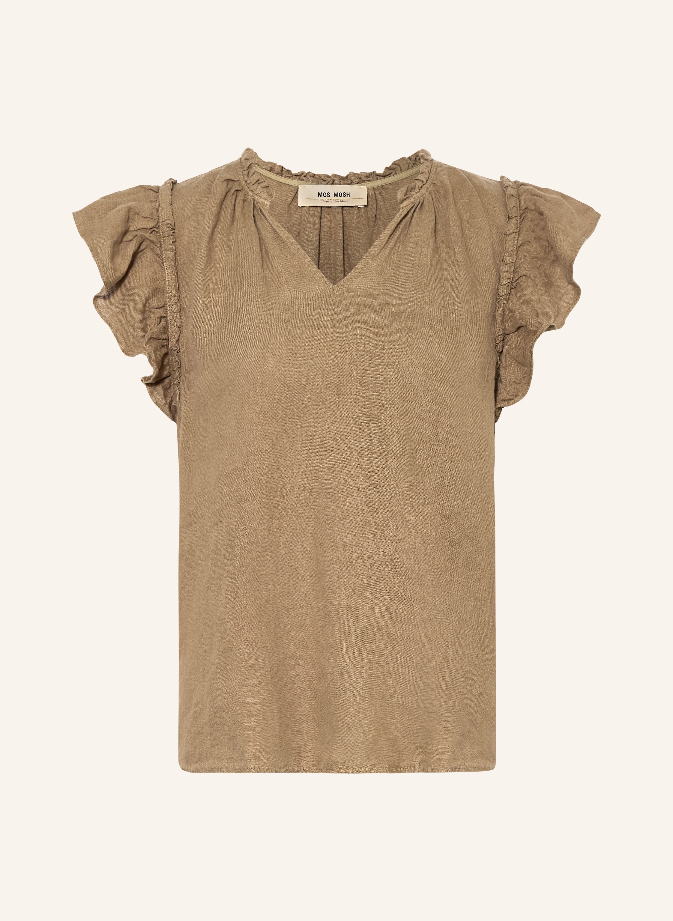 MOS MOSH Blusenshirt MMTEA aus Leinen mit Rüschen