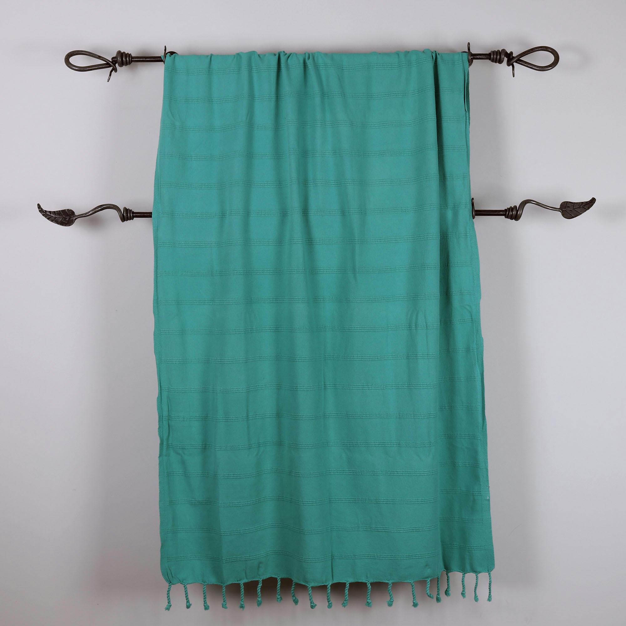 - Fouta vintage 100% coton avec franges menthe 95 x 170 cm