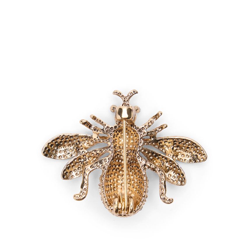 Manfield Gouden kevertjes broche met diamantjes