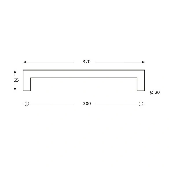 stoßgriff, D.20 mm - 300 mm paar