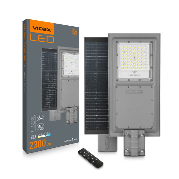 Latarnia solarna LED z pilotem 2300lm 5000K panel 20W IP65 SLSO Videx