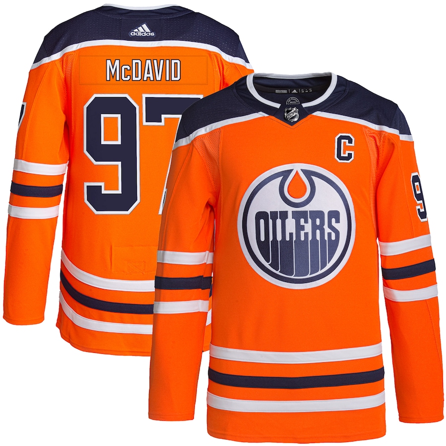 Connor McDavid Edmonton Oilers adidas Home Primegreen Authentic Pro Player - Jersey - Orange