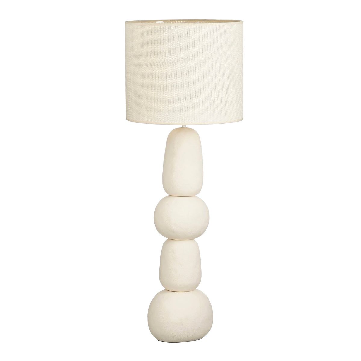 Mica Decorations Menko Vloerlamp Woonkamer - Lamp Decoratief met Lampenkap - Bureaulamp Tafellampen Woonkamer - 105 x ⌀38 cm - 60W E27 IP20 - Cream