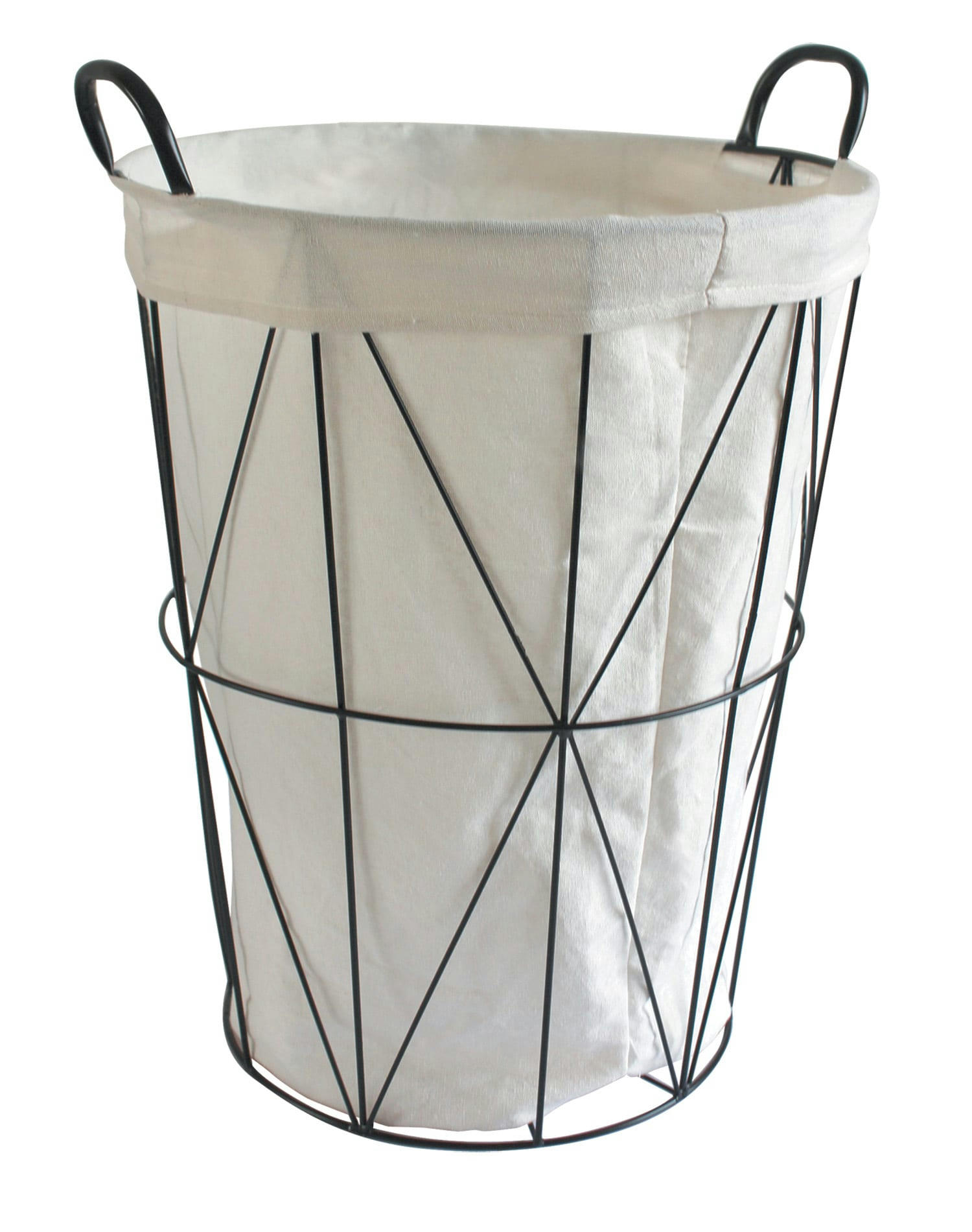 - Panier à linge filaire métallique noir 40x40x50cm