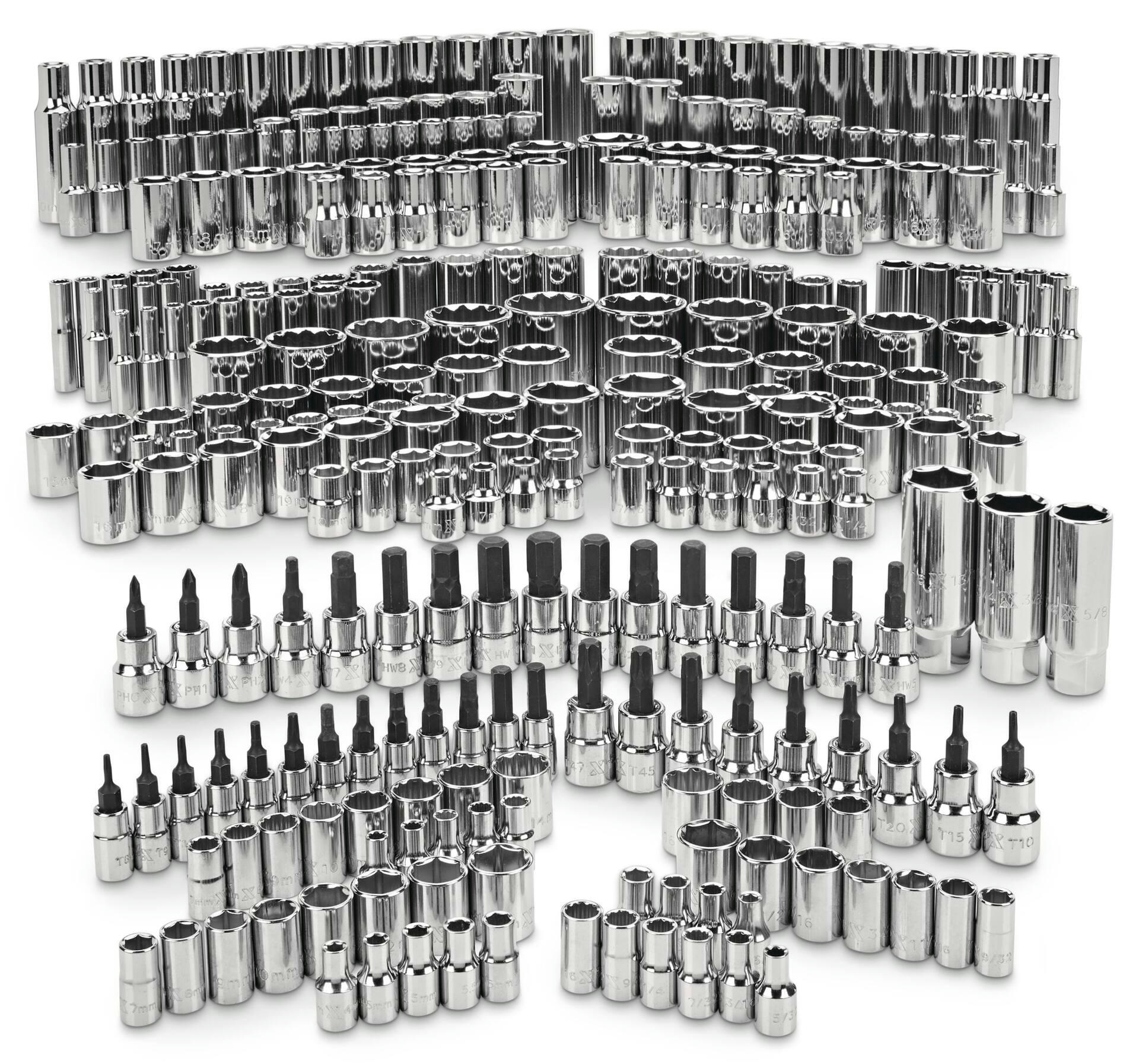 MAXIMUM Master Socket Set, 300-pc, CRV, Nickel-Chrome Plating