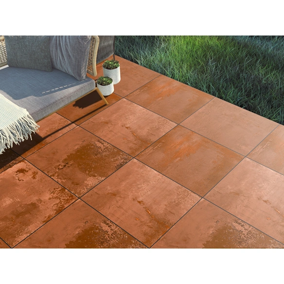 Terrassenplatte »Metallic Corten«, LxBxH: 100 x 100 x 2cm, Keramik, braun