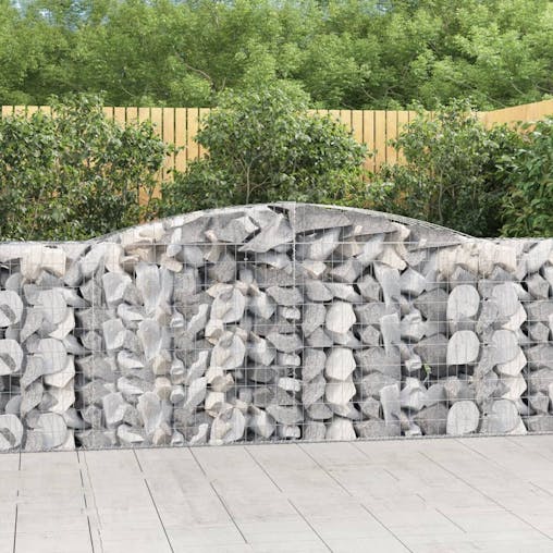 NNEVL Arched Gabion Basket 400x50x100/120 cm Galvanised Iron
