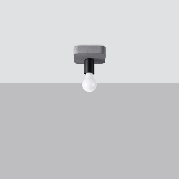 Lampa sufitowa LINDEO szaro-czarna 1xE27x15W IP20 Pure Lume