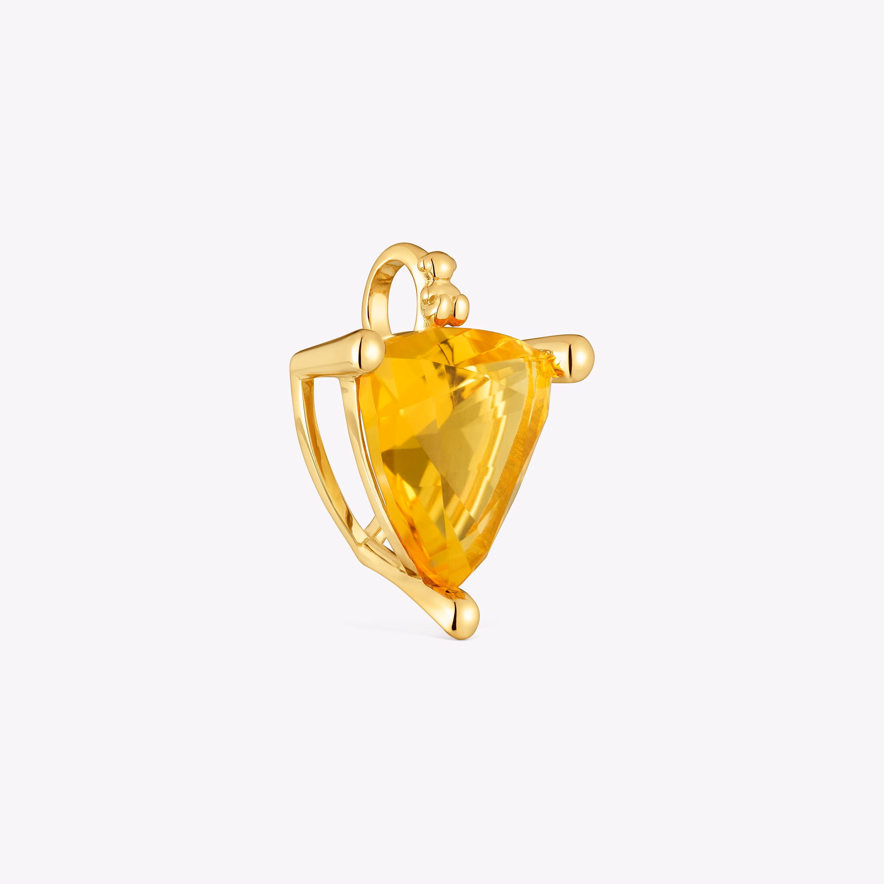 Colgante pequeño con baño de oro 18 kt sobre plata y citrino creado en laboratorio TOUS Color LGG