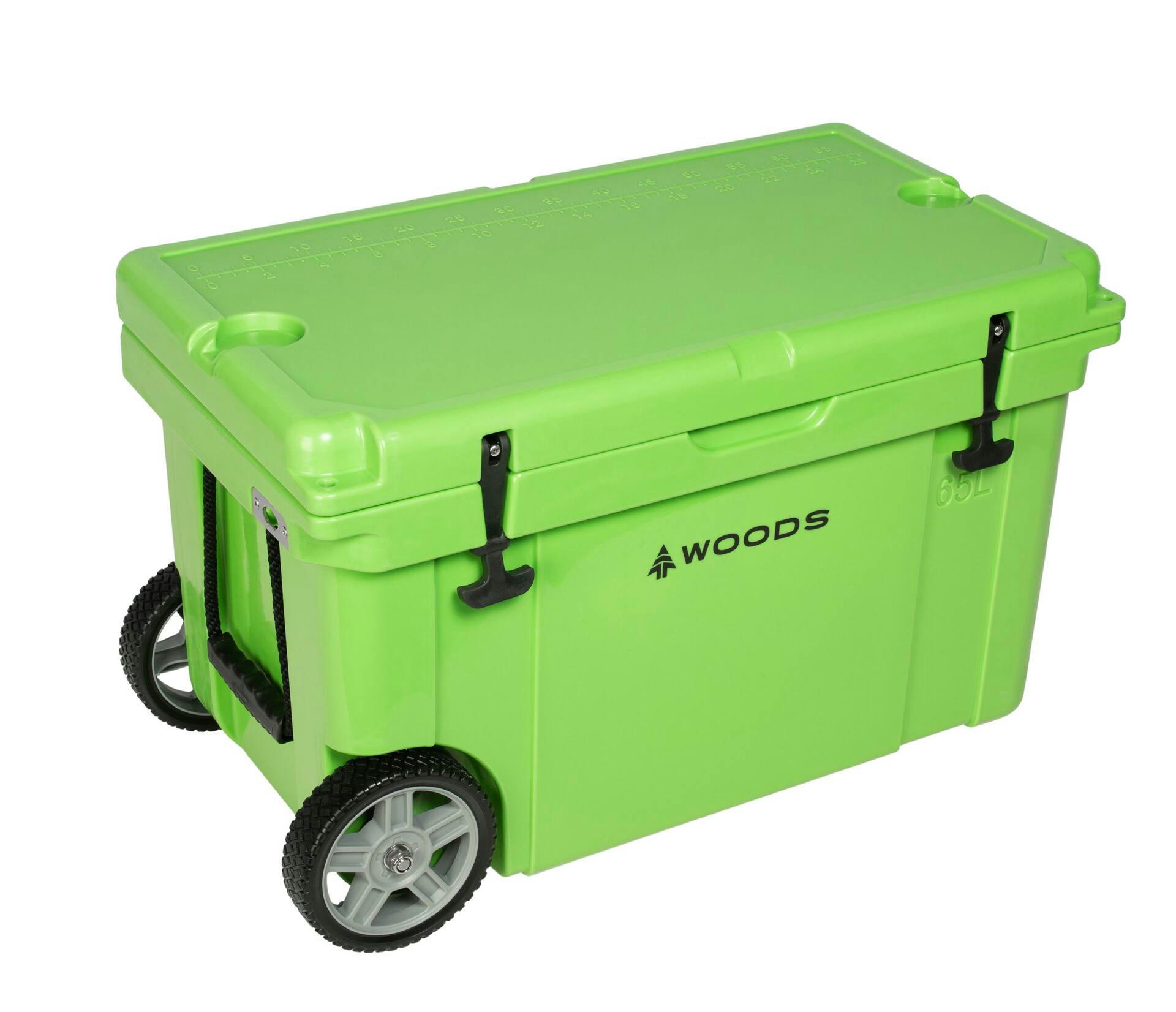 Woods ARCTIC WHEELED Roto-Moulded Cooler with Handle, 65-L, Parrot Green