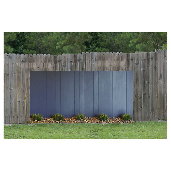 Brise vue balcon JARDINIERE BLEUE trompe l'oeil, H.1.5 x L.3 m, 100% occultant, Made in France   kit de fixation offert