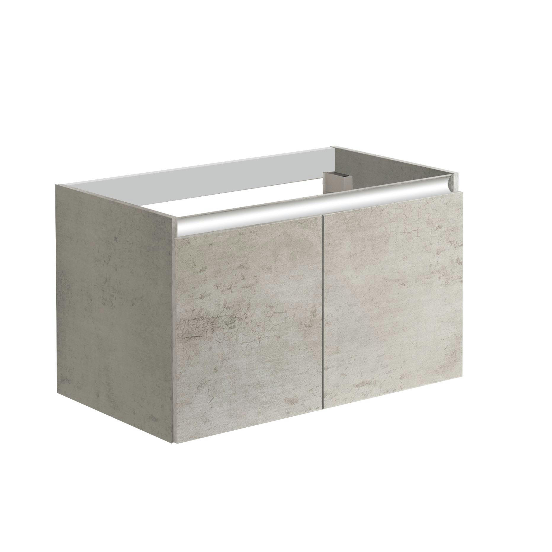 PESARO - Meuble sous-vasque à suspendre 80cm Béton Chicago PPSM Tiroirs