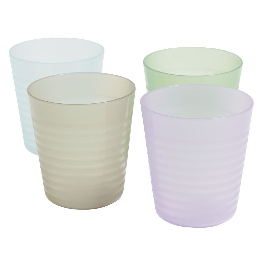Lot de 4 gobelets pour enfant Ø7,7xH.8,5cm plastique coloré