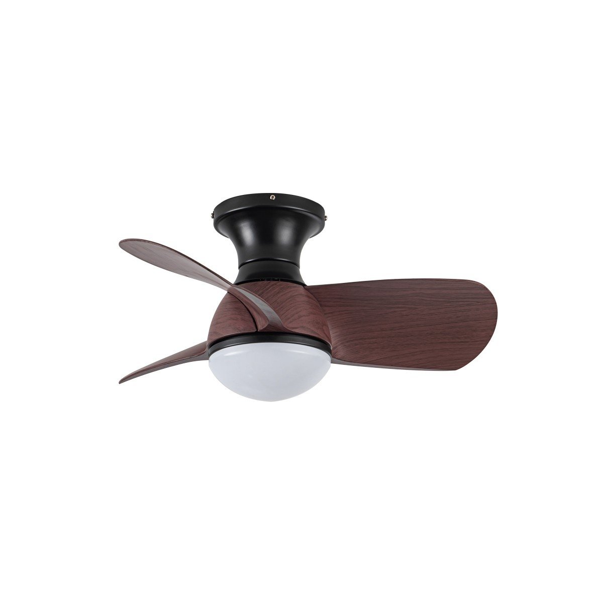 CristalRecord plafondventilator Epona - 1 lichts - 64 x 23  cm - zwart hout