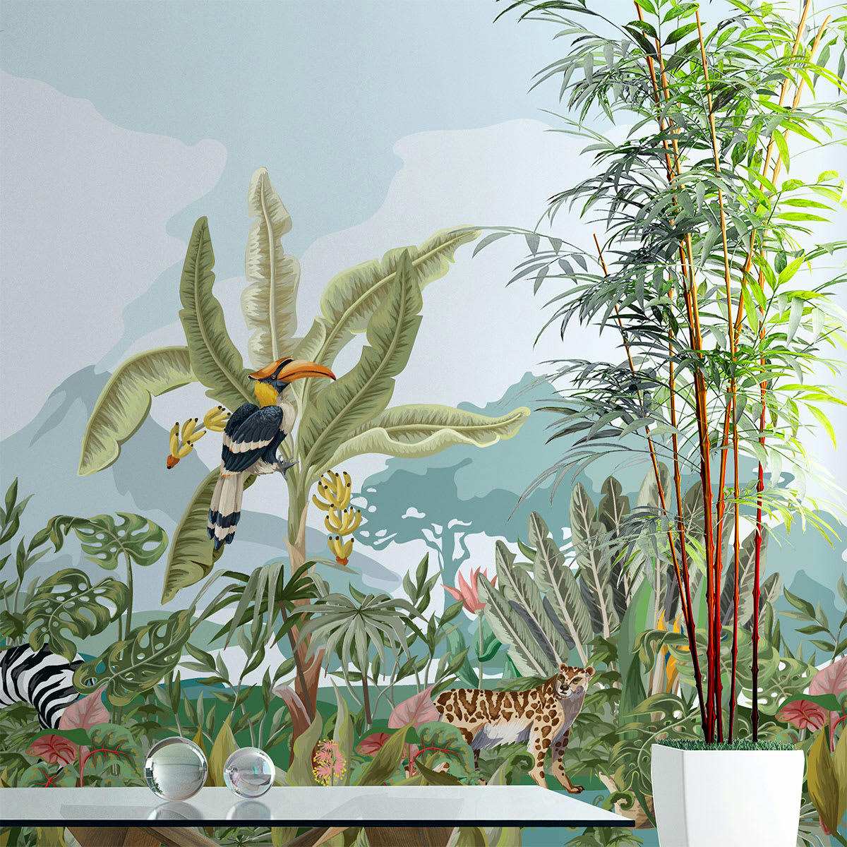 - Papier Peint jungle de la savane 250x480cm