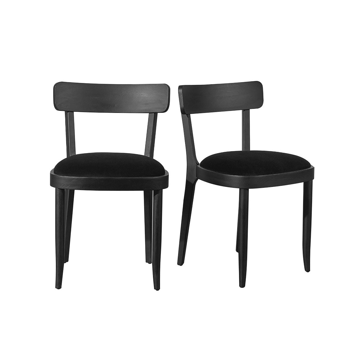 BELMONT - Lot de 2 chaises en chêne noires