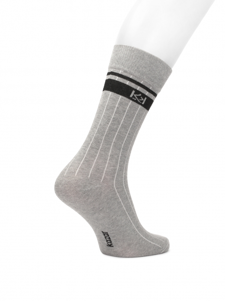 Ribbed grey men's socks