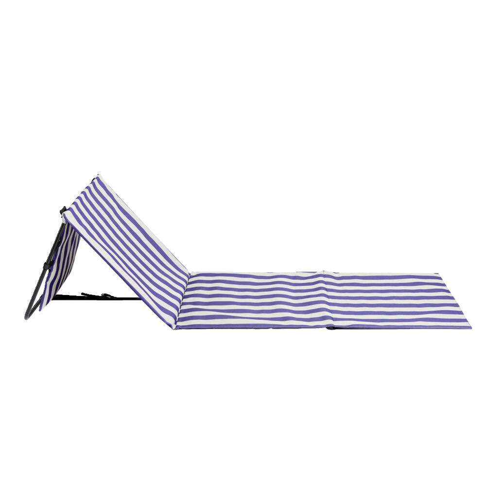 Dossier de plage marinière bleu et blanc 143x51xH41cm