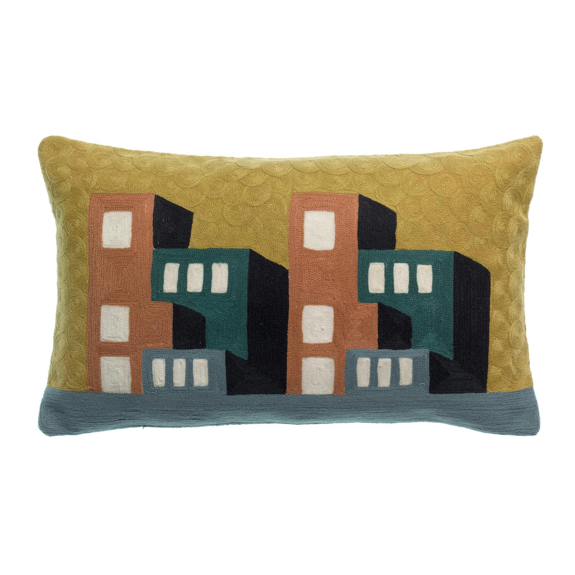 SURI - Coussin brodé  en coton multico 30 x 50