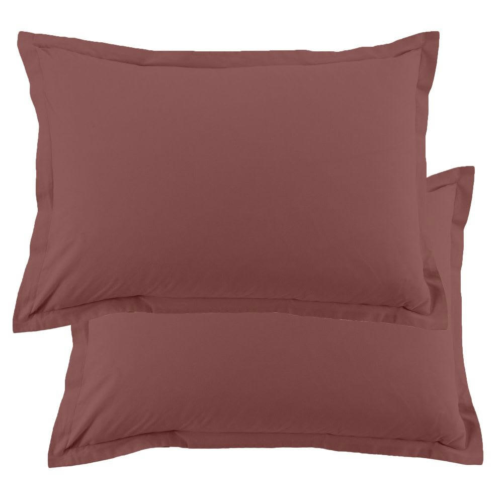 - Lot de 2 taies d'oreiller rectangles coton rouge 50x70 cm