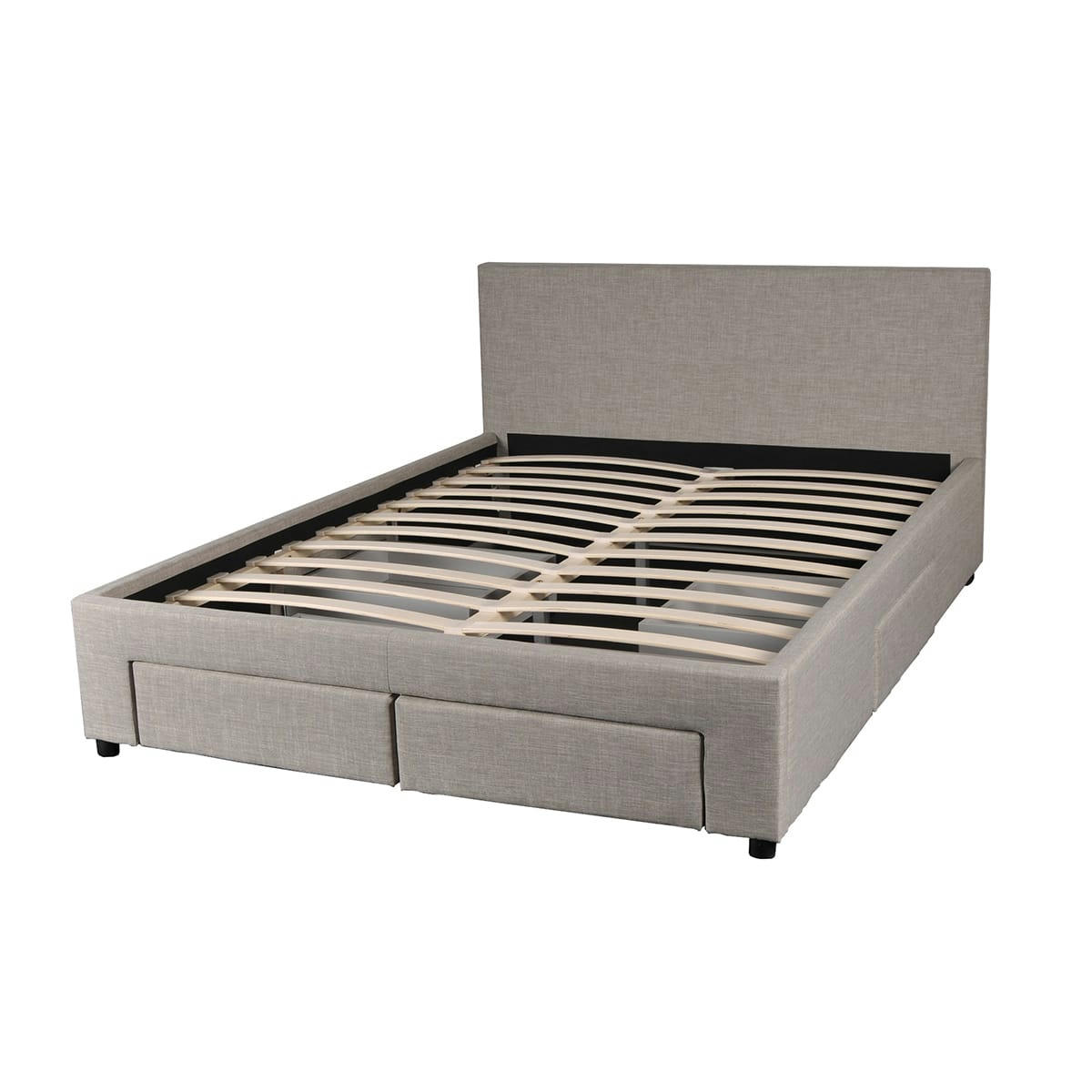 - Lit 140x190 sommier inclus et 4 tiroirs côme girs clair