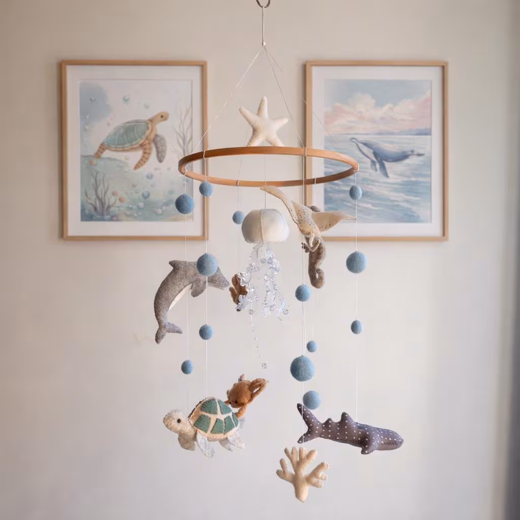 Baby crib Mobile ocean -Nursery baby mobile-Baby Mobile - Nautical Mobile- Nursery mobile- Sea ocean Mobile - Crib Mobile -Baby Shower Gift