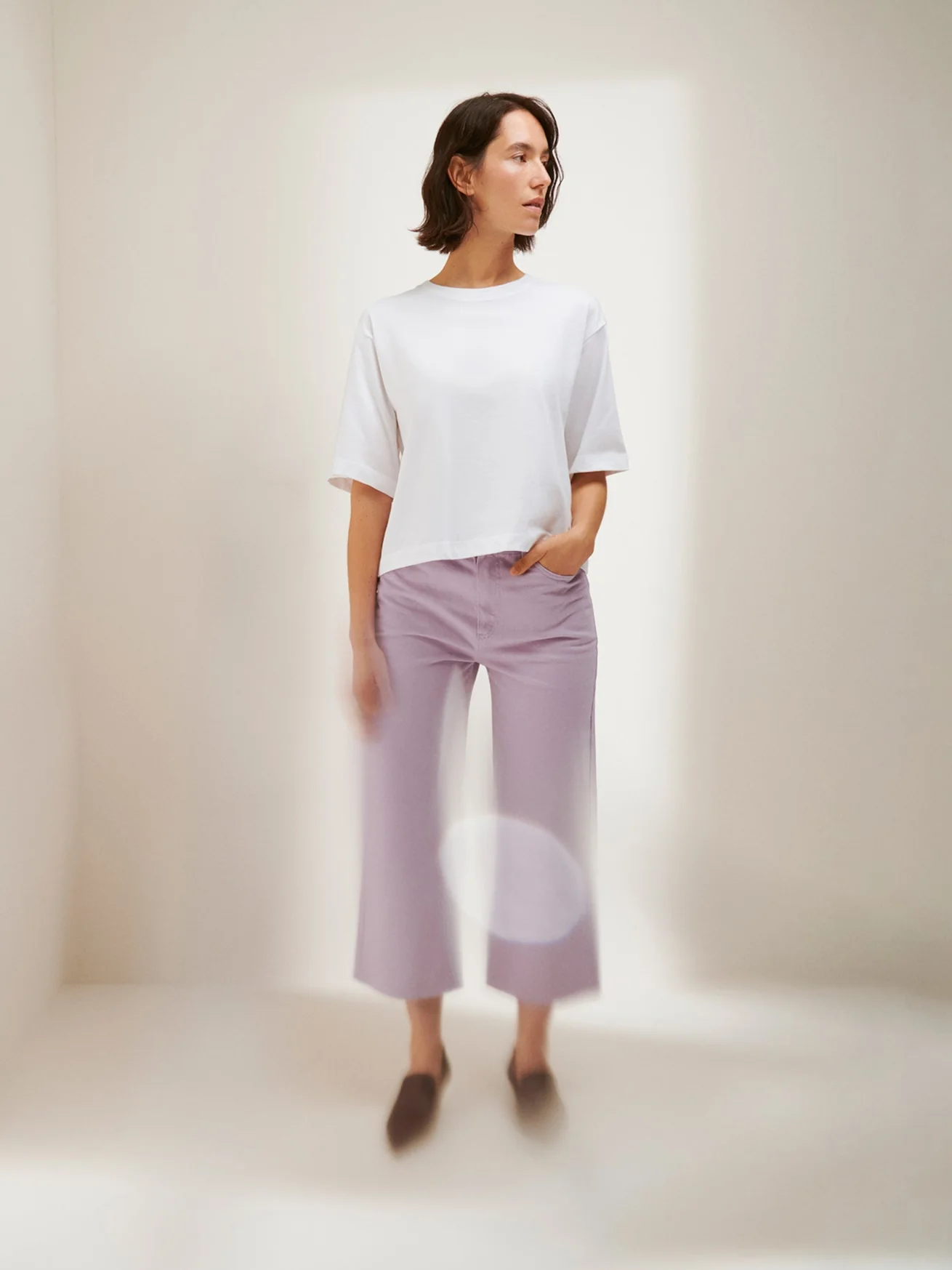 CROPPED LEVEE farkut - lila