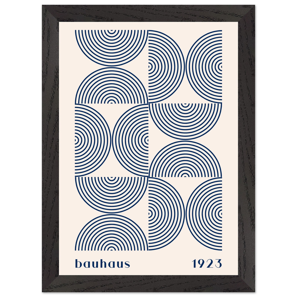 Artfulprints Poster met Lijst Bauhaus - Twisted arches 1923  - A4 21x29.7 cm - Blauw
