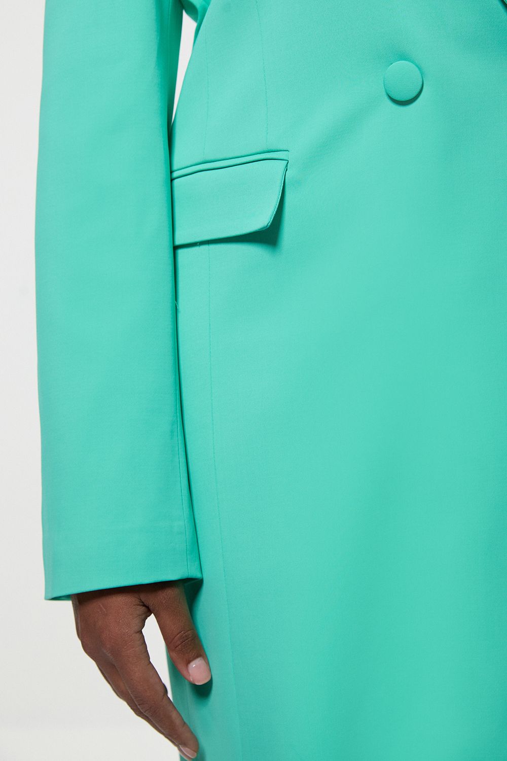 KarenMillen Plus Size Polished Tailored Double Breasted Sinch Detail Blazer Mini Dress