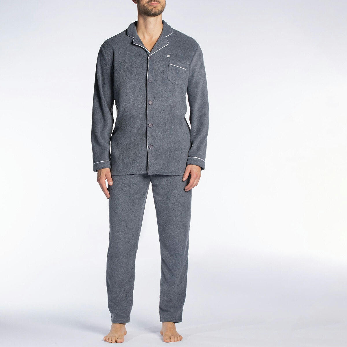 Pyjama long avec col chemise